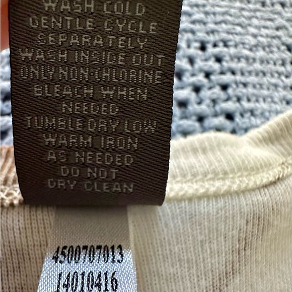 Chicos Sz 3 open front coverup- Earthtones-VG preowned 3/4 sleeves -Cotton - Picture 7 of 7